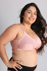 Zivame True Curv Single Layered Non Wired Full Coverage Super Support Bra - Peach Beige — thumbnail 3